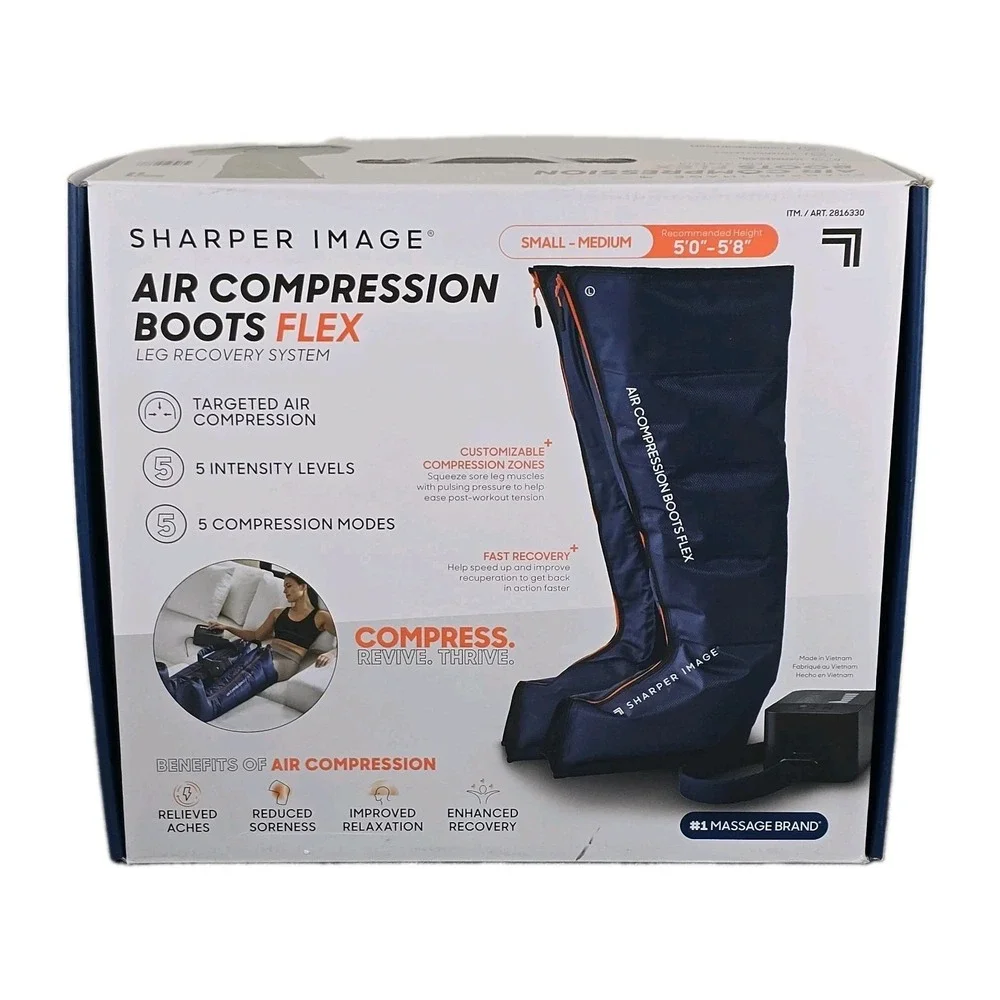 Sharper Image Air Compression Boots Flex Leg Recovery System Small/Medium